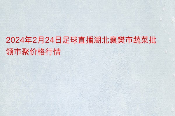 2024年2月24日足球直播湖北襄樊市蔬菜批领市聚价格行情